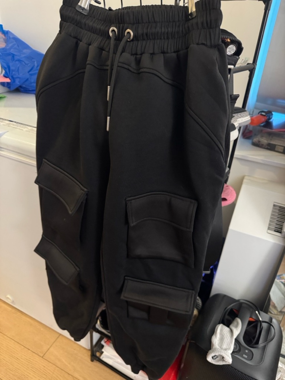 Black Cargo Pocket Jogger Pants